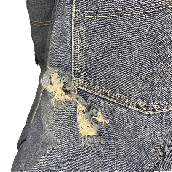 90s Vintage Guide Gear Denim Coveralls‎ Overalls Outerwear VTG 2XL Distressed - Picture 6 of 12